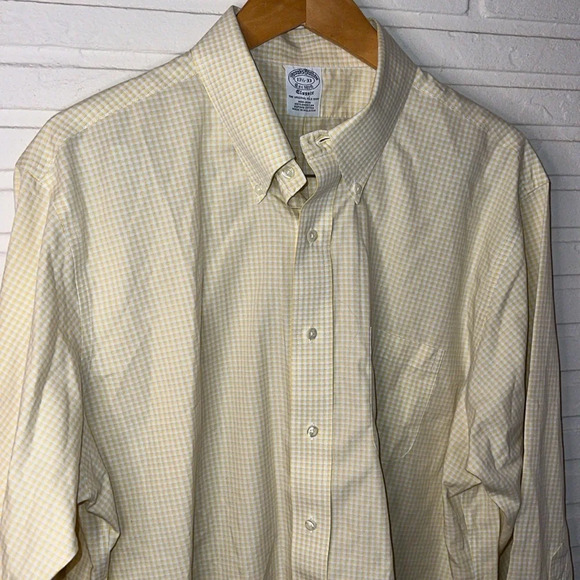 Brooks Brothers Yellow Checkered Cotton The Original Polo Shirt, Men’s Size XXL - Picture 2 of 8